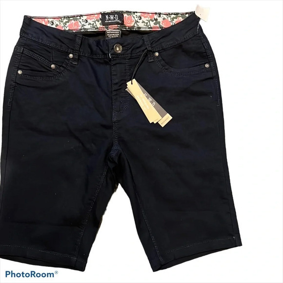 NWD navy denim jeans  Bermuda shorts Sz 10 - Picture 1 of 10